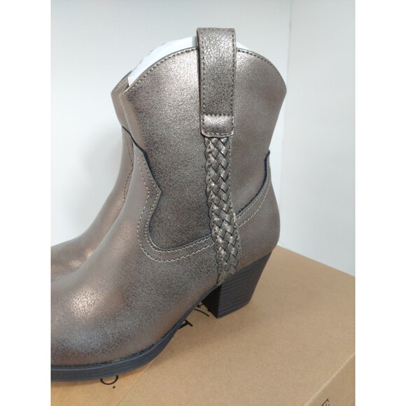 Frye and Co. Women's Size 6.5 Daxx Stacked Heel Cowboy Boots 6.5M Platinum - Picture 6 of 13